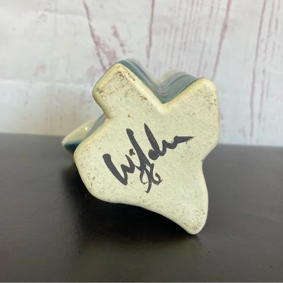 Texas State Shaped Coffee Cup Mug Drip Glaze Pottery 4.5" Vintage 6oz Wilder ‘96 - Picture 7 of 11